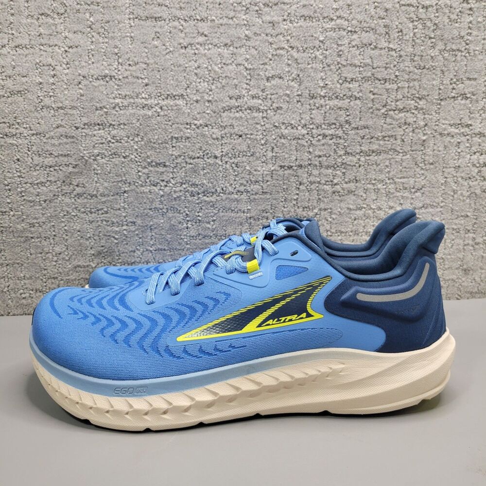 Altra Torin 7 Mens Size US 10.5 Blue White Wavy Low Top Lace Up Running Shoes